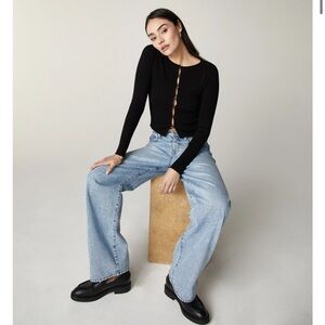 Unpublished high waisted wide leg jean